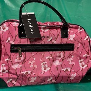 22" Rolling Duffel/Carry-On/ Weekender /Travel by Bebe " Pink Floral Branches"